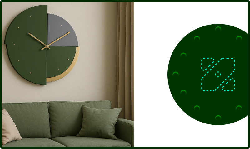 A wall clock beside the ZenMode mark traced over a clock face